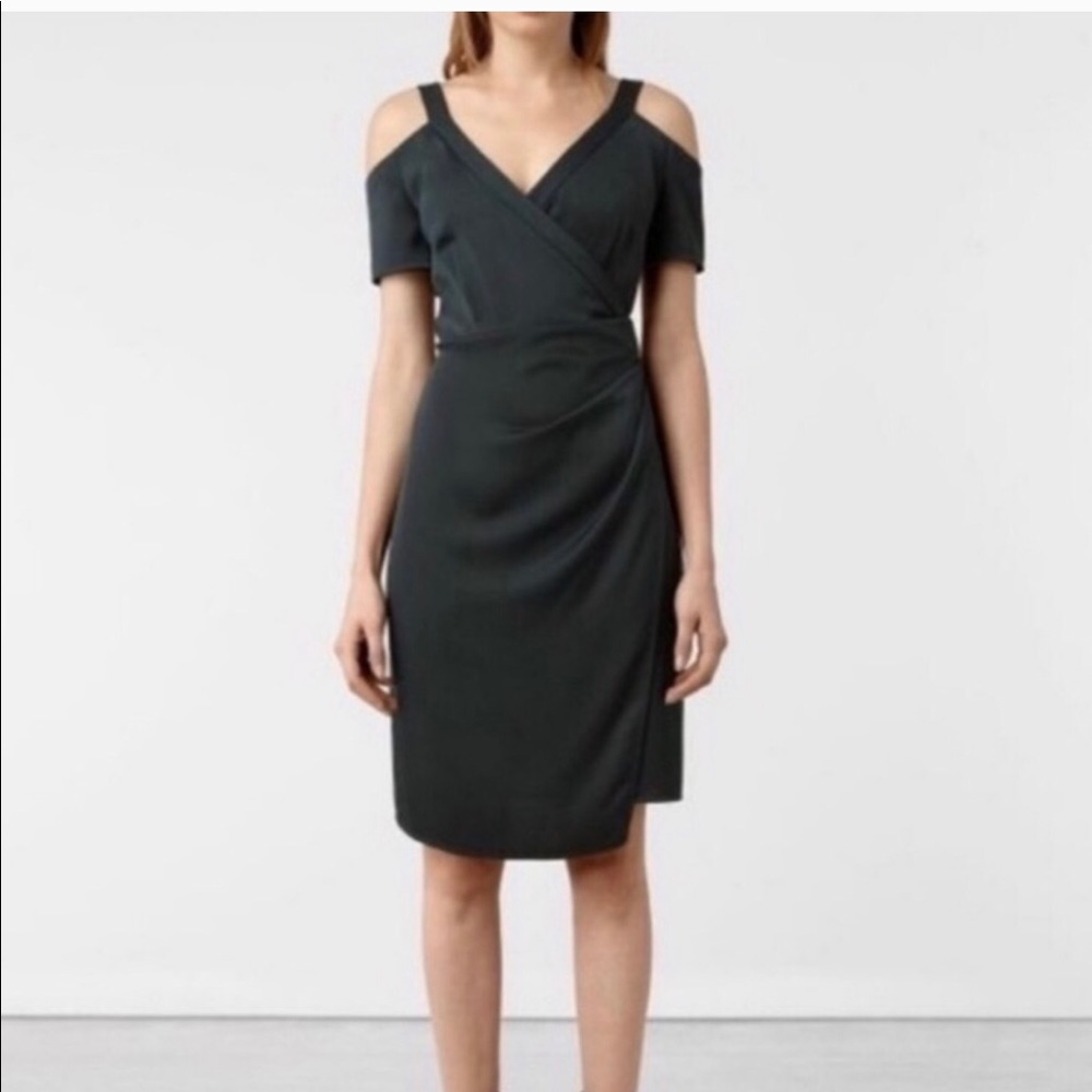 All Saints Cadia Cold Shoulder Wrap Dress